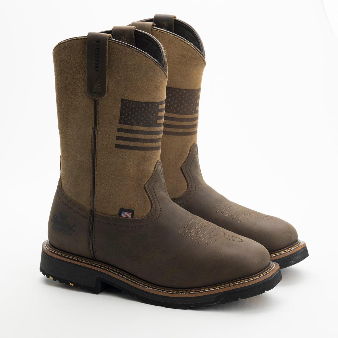 Thorogood Western 11" Comp-Toe Waterproof Square-Toe Boot Crazy Horse/Tan 804-4338 Image 4