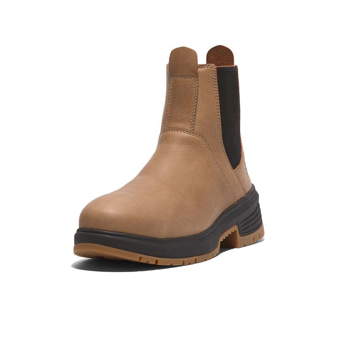 Timberland Pro Birchline Composite-Toe Chelsea Boot Full Grain Light Brown korn, TB0A669Y Heel Image