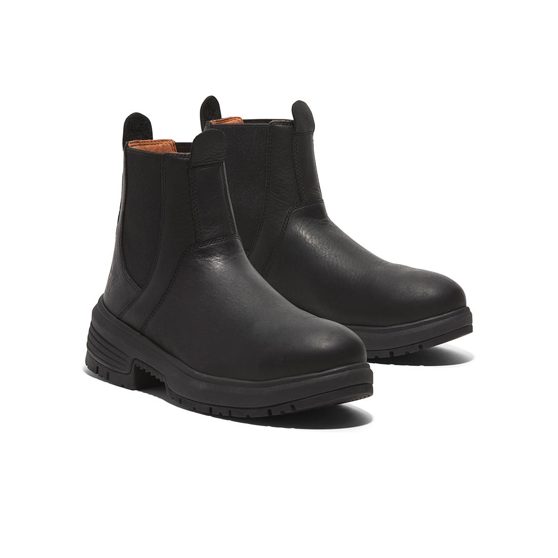 Timberland Pro Birchline Composite-Toe Chelsea Boot Sd10 Full Grain Blackout korn, TB0A66B7 Pair Lateral Image