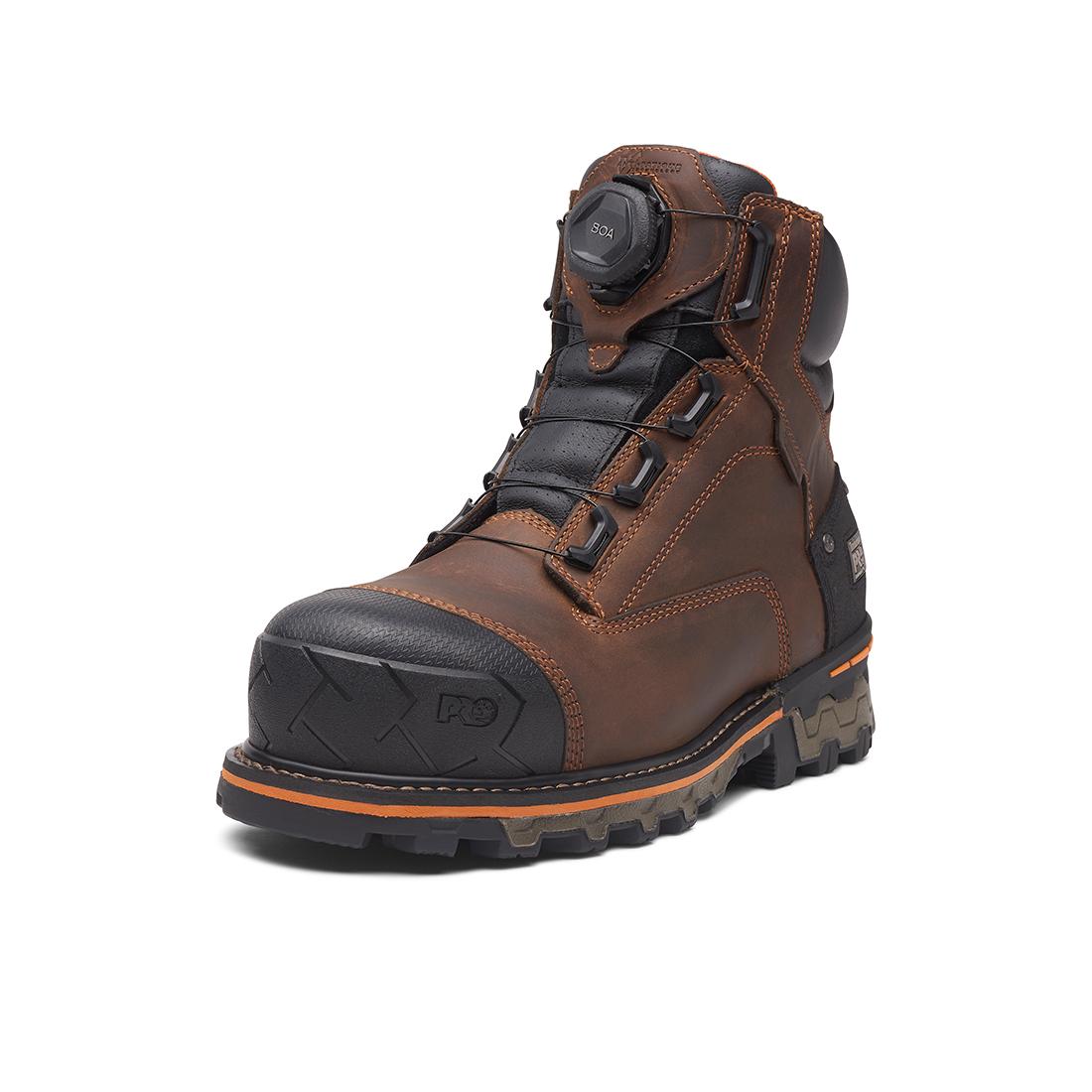 Timberland Pro Boondock 6-Inch Waterproof Composite-Toe Work Boot Boa Fp Csa Full Grain Medium Brown korn, TB0A66KY Angled Image 1