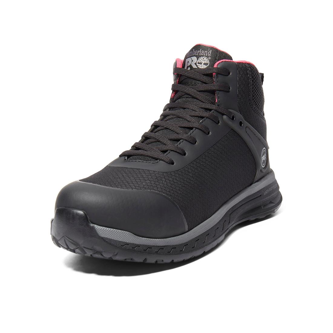 Timberland Pro Drivetrain Nano-Toe Work Boot Sd35 Mid Black/Grey korn, TB1A1Z4P Angled Image 1