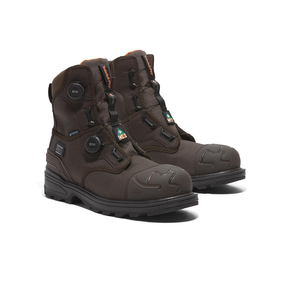 Timberland Pro Magnitude 8-Inch Waterproof Composite-Toe Work Boot Boa Fp Csa Ballistic Nylon Dark Brown korn, TB0A66MK Pair Lateral Image