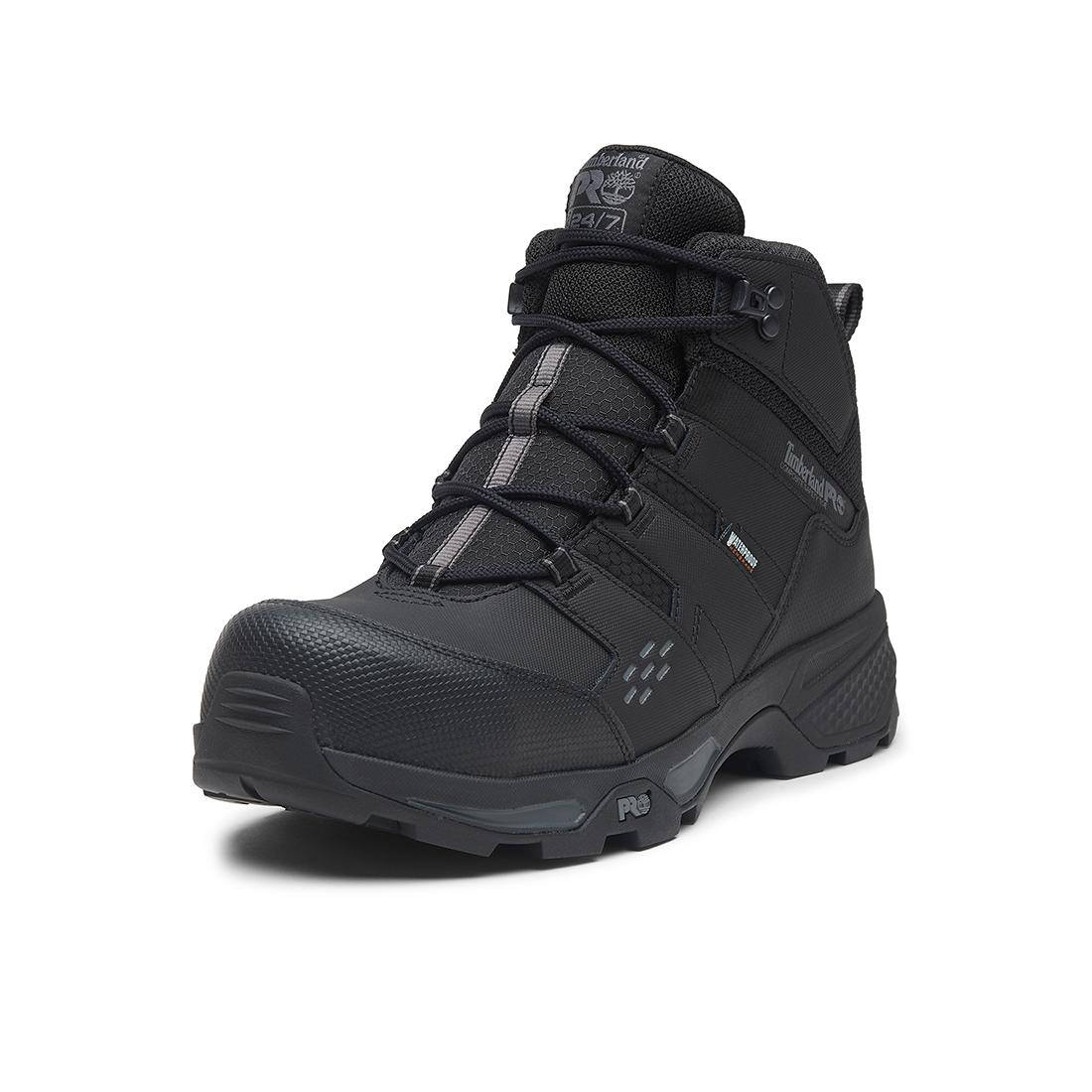 Timberland Pro Switchback Lt Waterproof Composite-Toe Work Boot Gripmax Ice Black korn, TB0A6763 Pair Rear Image