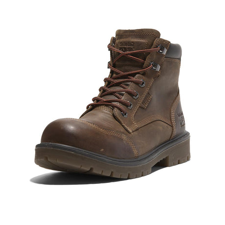 Timberland Pro Whitman 6-Inch Waterproof Composite-Toe Work Boot Full Grain Dark Brown korn, TB0A677Y Angled Image 1