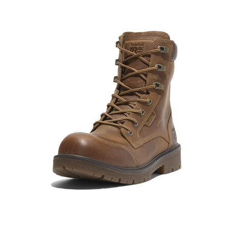 Timberland Pro Whitman 8-Inch Waterproof Composite-Toe Work Boot Full Grain Medium Brown korn, TB0A6797 Angled Image 2