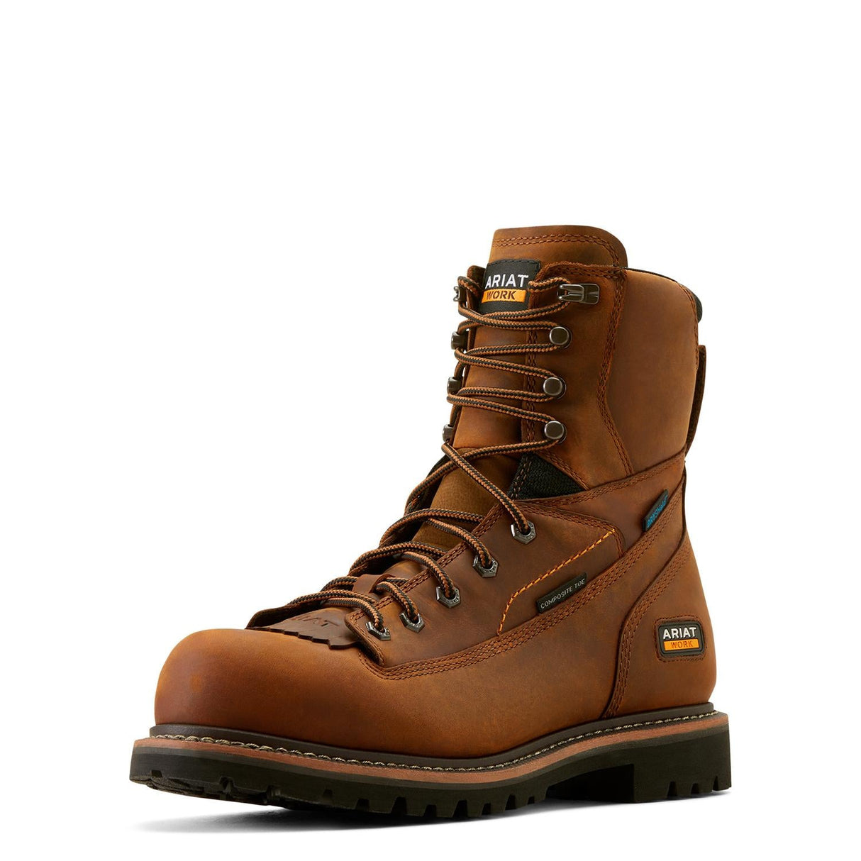 Ariat-Longview Shock Shield 8in Waterproof Composite Toe Work Boot Copper Brown-10053817-Steel Toes-1