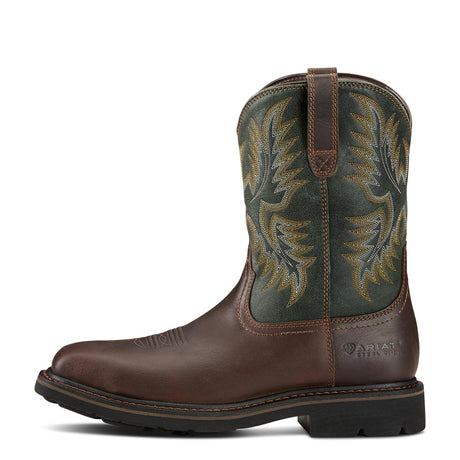 Ariat-Sierra Wide Square Toe Steel Toe Work Boot Dark Brown-10017434-Steel Toes-3