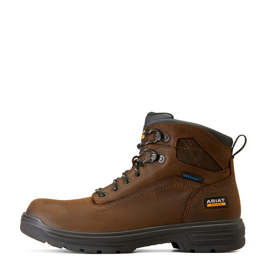 Ariat-Turbo 6in Waterproof Work Boot Rich Brown-10046860-Steel Toes-5