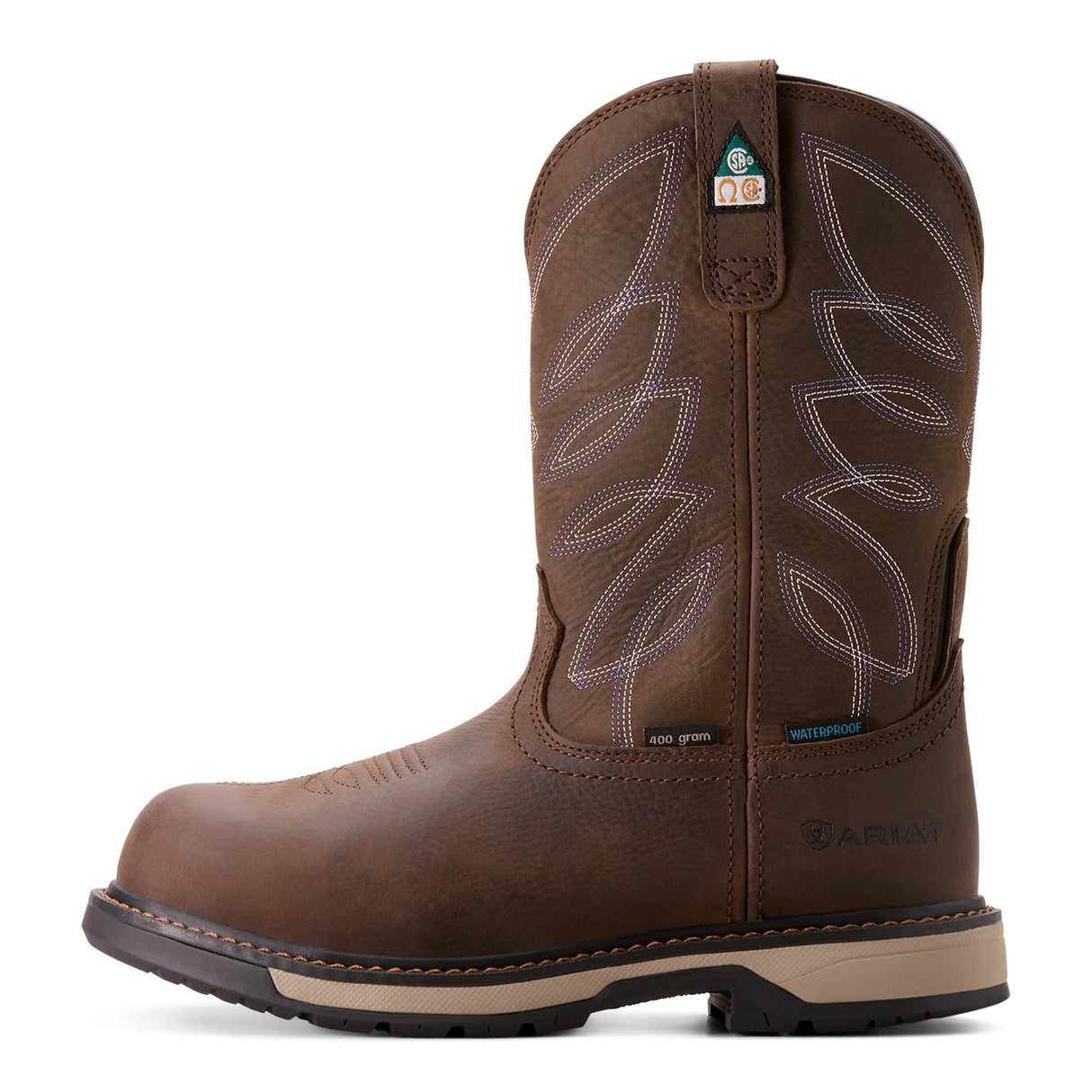 Ariat WMS Riveter CSA Glacier Grip Waterproof 400g Composite Toe Work Boot Brown 10036708 Image 5