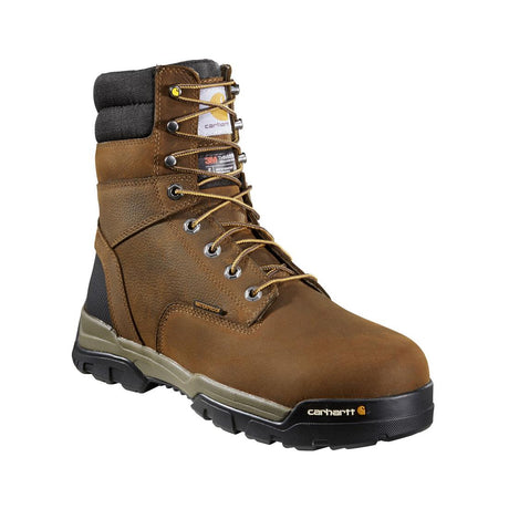 Carhartt 8" Ground Force Waterproof Insulated Composite Toe Work Boot Brown CME8347 angle view