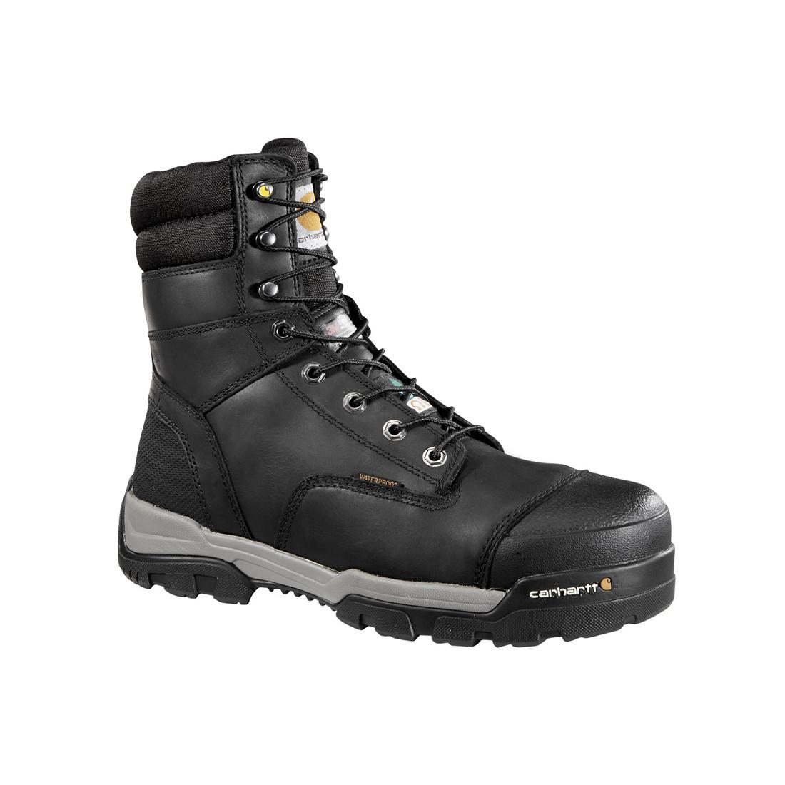 Carhartt 8" Ground Force Waterproof Insulated PR Composite Toe Work Boot Black CMR8959 angle view