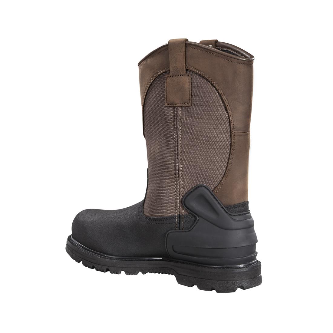 11 Heritage Steel Toe Waterproof Insulated Pull On Wellington Work Boot Dark Brown Black