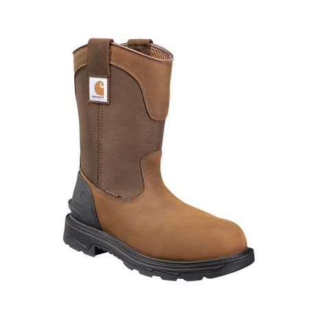 Carhartt 11" Ironwood Soft-Toe Waterproof Wellington Pull-On Boot Brown FT1000-M angle view