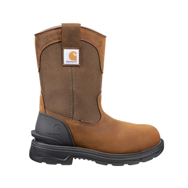 Carhartt 11" Ironwood Soft-Toe Waterproof Wellington Pull-On Boot Brown FT1000-M side