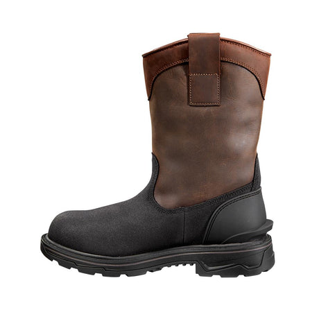 Carhartt 11" Ironwood Alloy-Toe Waterproof Insulated Wellington Pull-On Work Boot Dark Brown/Black FT1509-M medial view