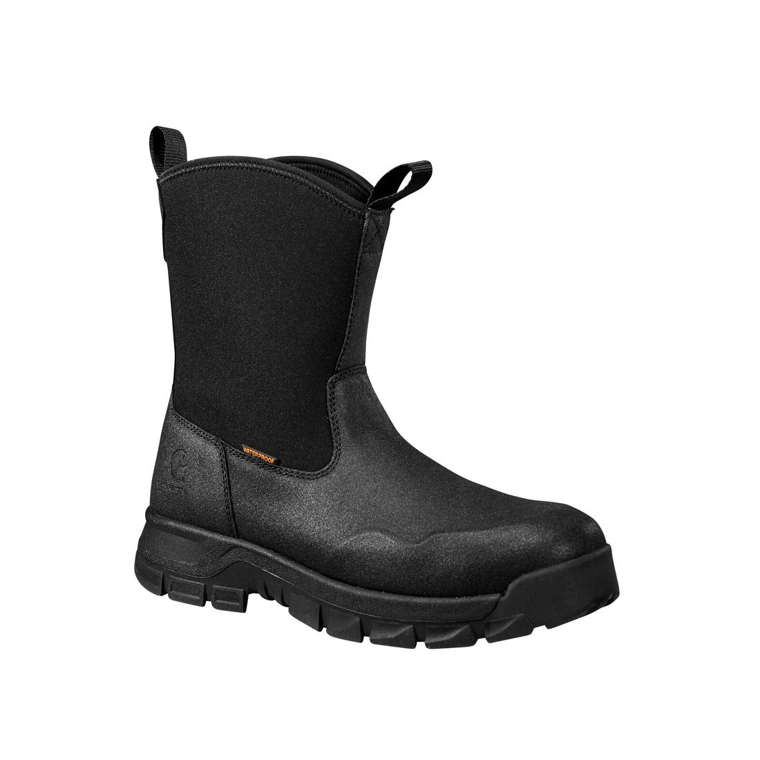 Carhartt 9" Kentwood Waterproof Wellington Pull-On Steel Toe Work Boot Black FK9201-M angle view