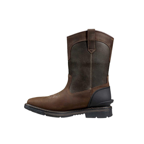 Carhartt 11" Montana Soft Toe Waterproof Square Toe Wellington Pull-On Boot Dark Brown FQ1065-M medial view