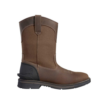 Carhartt 11" Montana Steel-Toe Water Resistant Square Toe Wellington Pull-On Work Boot Brown FQ1284-M side