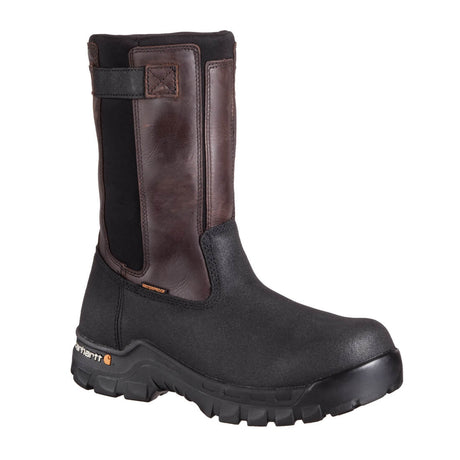 Carhartt 10" Rugged Flex Composite-Toe Waterproof Wellington Work Boot Brown/Black CMF1391 angle view