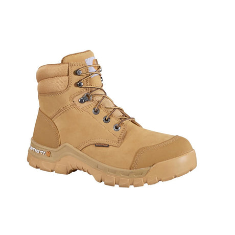 Carhartt 6" Rugged Flex Waterproof Soft Toe Boot Wheat CMF6056 angle view