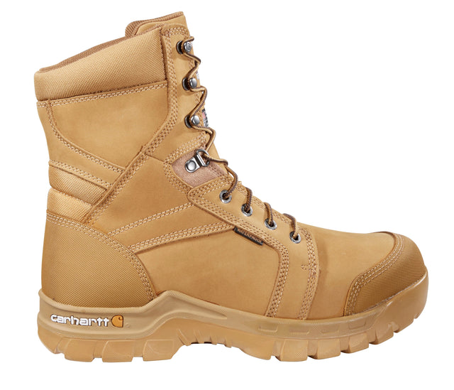 Carhartt 8" Rugged Flex Waterproof Insulated Soft Toe Boot Wheat CMF8058 side