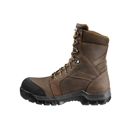 Carhartt 8" Rugged Flex Waterproof Insulated PR Composite Toe Work Boot Brown CMR8939 medial view