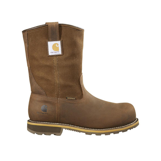 Carhartt 10" Traditional Welt Soft-Toe Waterproof Wellington Pull-On Boot Brown CMP1053 side