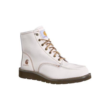 Carhartt 6" Wedge Unlined Natural Soft-Toe Boot Off White FW6150-M side angle