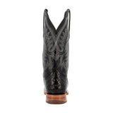 PRCA Collection Caiman Belly Western Boot Black DDB0470 Heel View