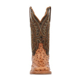 PRCA Collection Full-Quill Ostrich Western Boot Antiqued Saddle DDB0472 Heel View