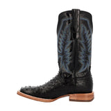 PRCA Collection Full-Quill Ostrich Western Boot Black DDB0469 Toe View