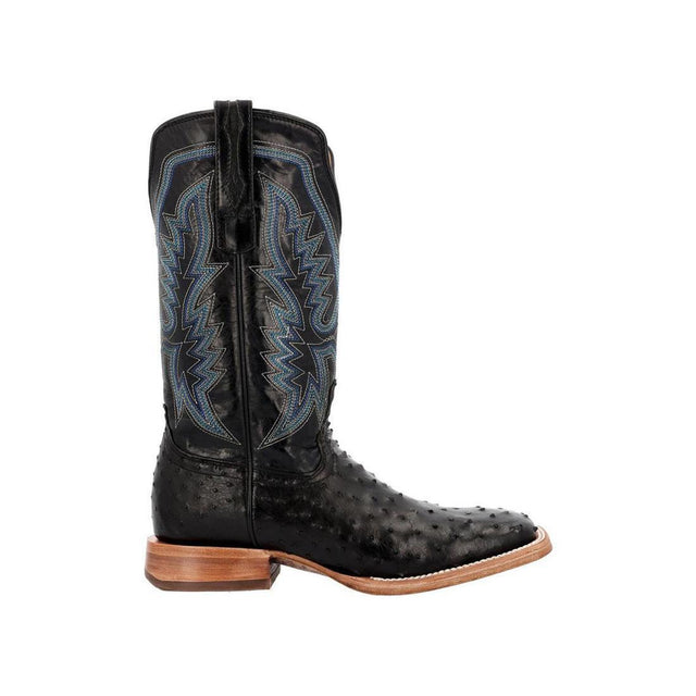 PRCA Collection Full-Quill Ostrich Western Boot Black DDB0469 Profile View