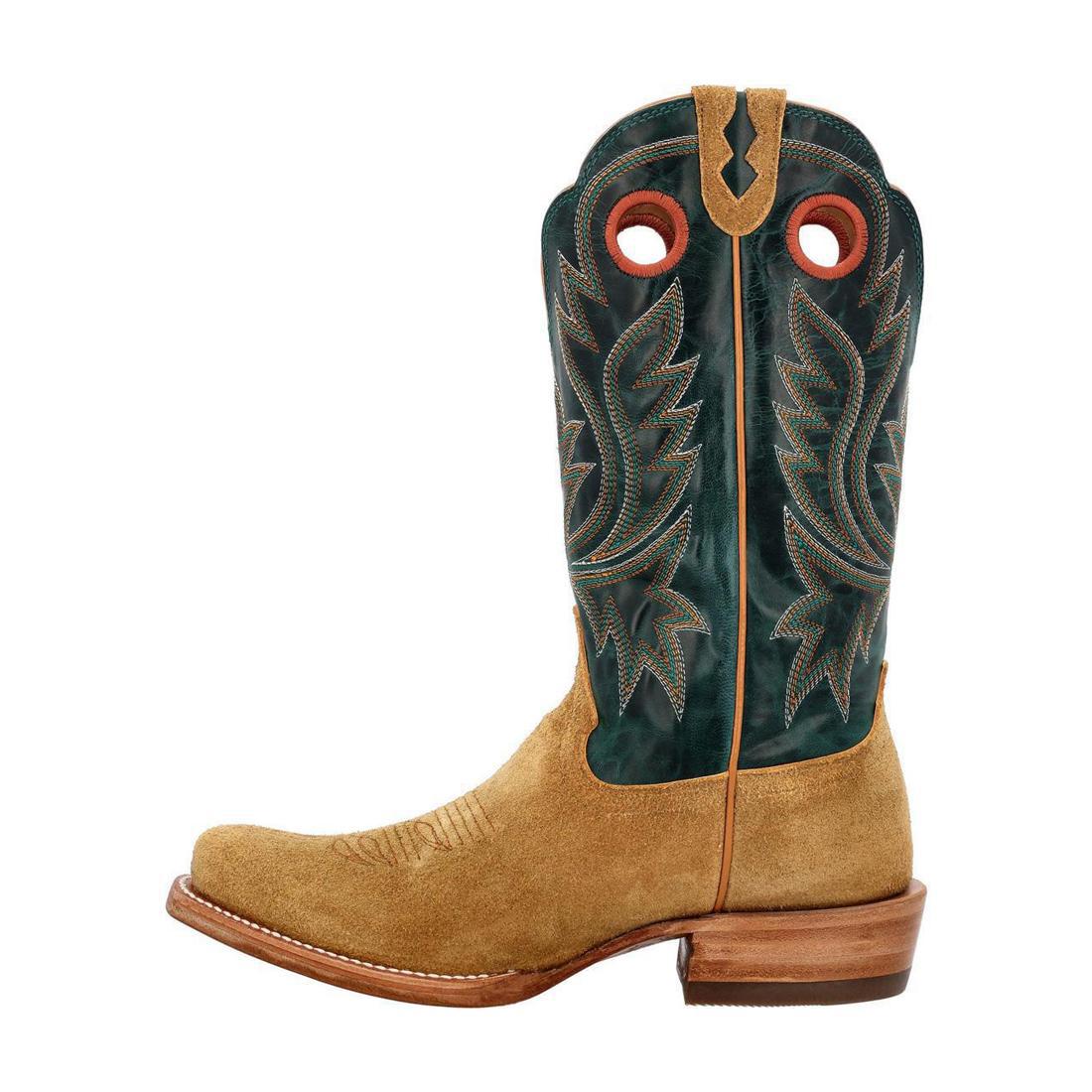 PRCA Roughout Western Boot Goldenrod And Deep Teal DDB0465