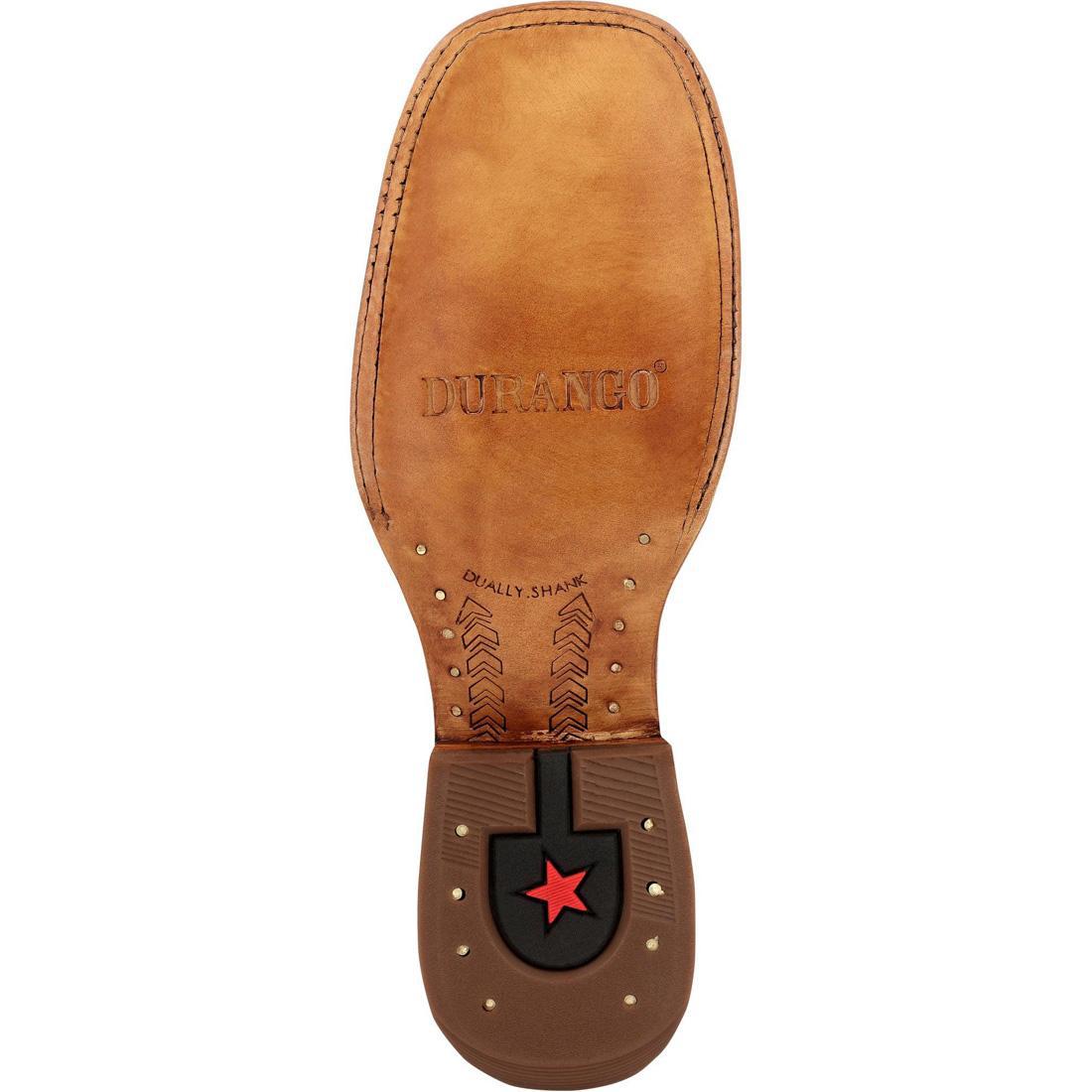 PRCA Roughout Western Boot whiskey Tobacco And Aqua DDB0467 Sole Image