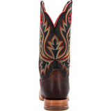 PRCA Collection Shrunken Bullhide Western Boot Chestnut & Black DDB0466 Heel View