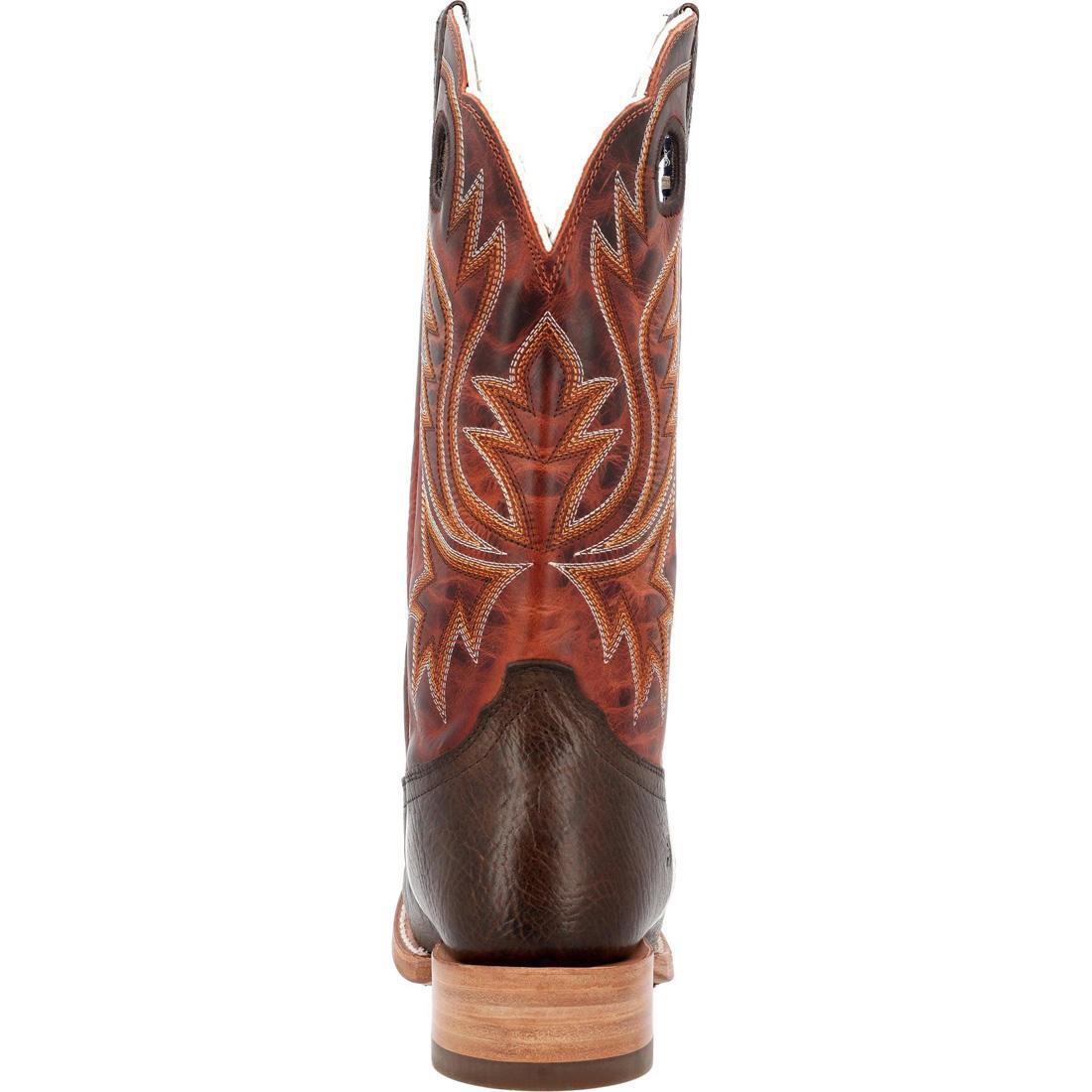 PRCA Collection Shrunken Bullhide Western Boot Nicotine & Burnt Sienna DDB0464 Heel View