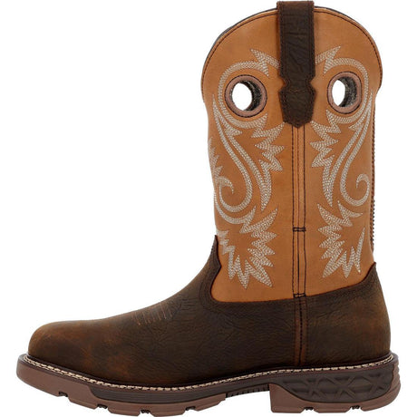 Georgia Boot Carbo-Tec FLX 11" Waterproof Pull On Work Boot Brown-Orange GB00671 At Steel Toes