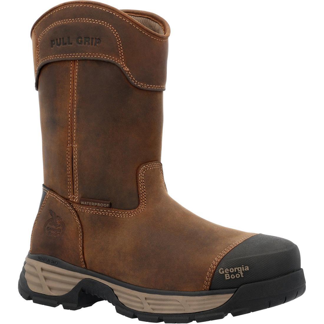 Georgia Boot Durablend Edge 10" Waterproof Alloy Toe Pull On Work Boot GB00664 Side Image