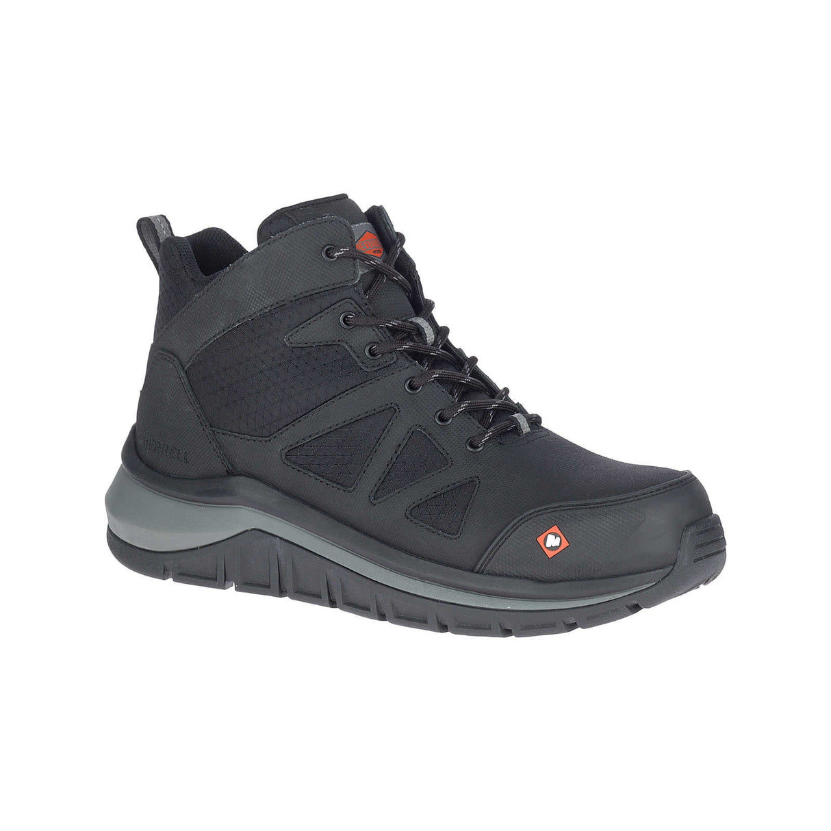 Fullbench Speed Mid Men's Carbon-Fiber Work Boots Black-Men's Work Boots-Merrell-Steel Toes