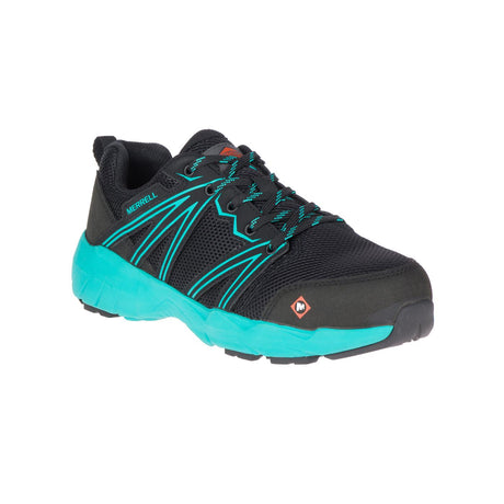 Fullbench Superlite WoMen's Alloy-Toe Work Shoes Black/Teal-Women's Work Shoes-Merrell-Steel Toes