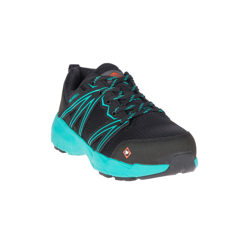 Fullbench Superlite WoMen's Alloy-Toe Work Shoes Black/Teal-Women's Work Shoes-Merrell-Steel Toes