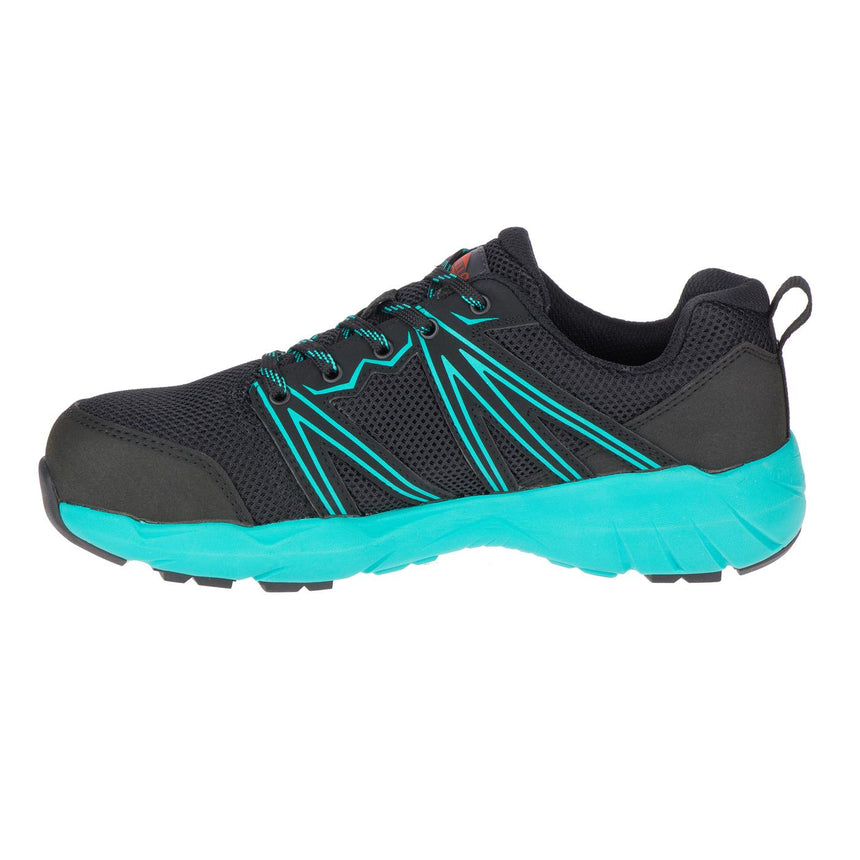 Fullbench Superlite WoMen's Alloy-Toe Work Shoes Black/Teal-Women's Work Shoes-Merrell-Steel Toes