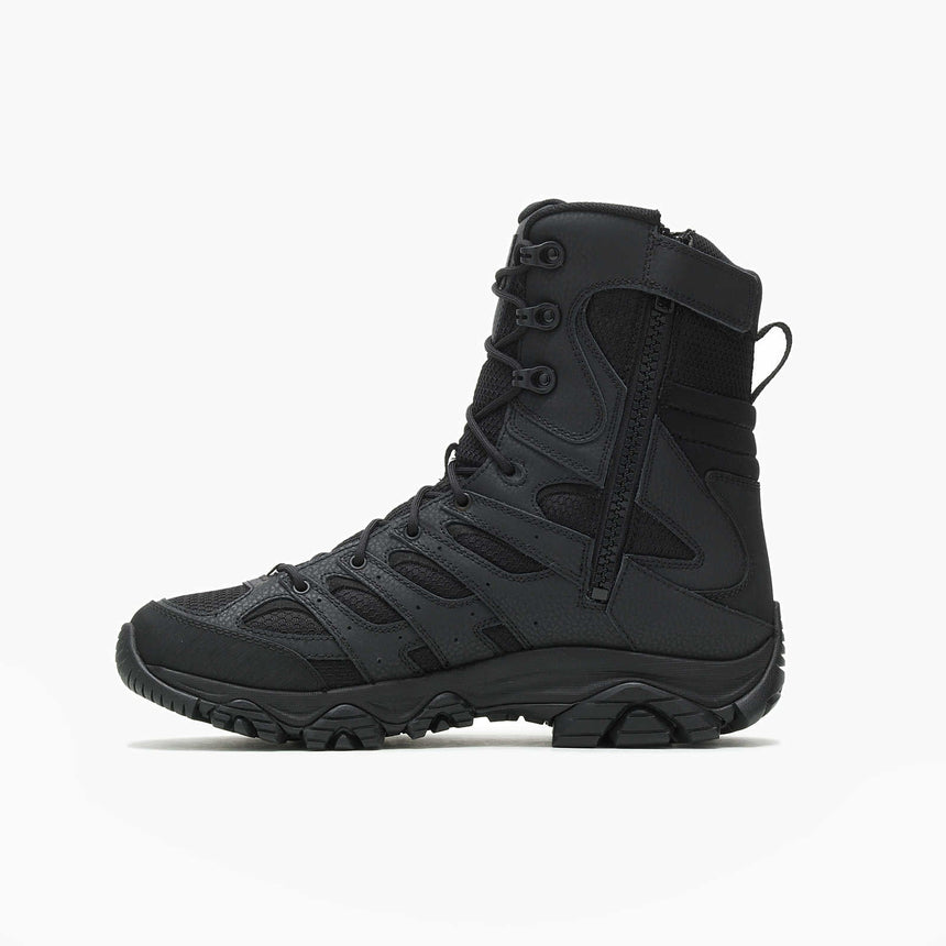 Moab 3 8" Zip Men's Tactical Work Boots Tactical Black-Men's Tactical Work Boots-Merrell-Steel Toes