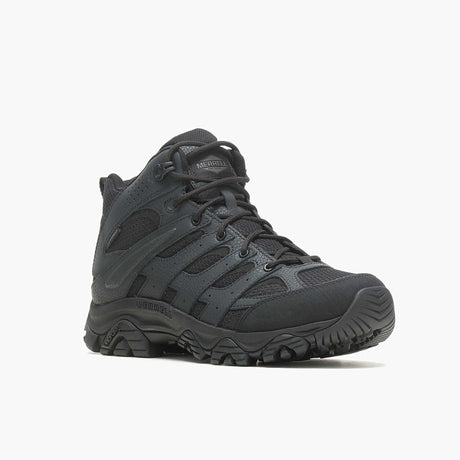 Moab 3 Mid Men's Tactical Work Boots Wp Tactical Black-Men's Tactical Work Boots-Merrell-Steel Toes