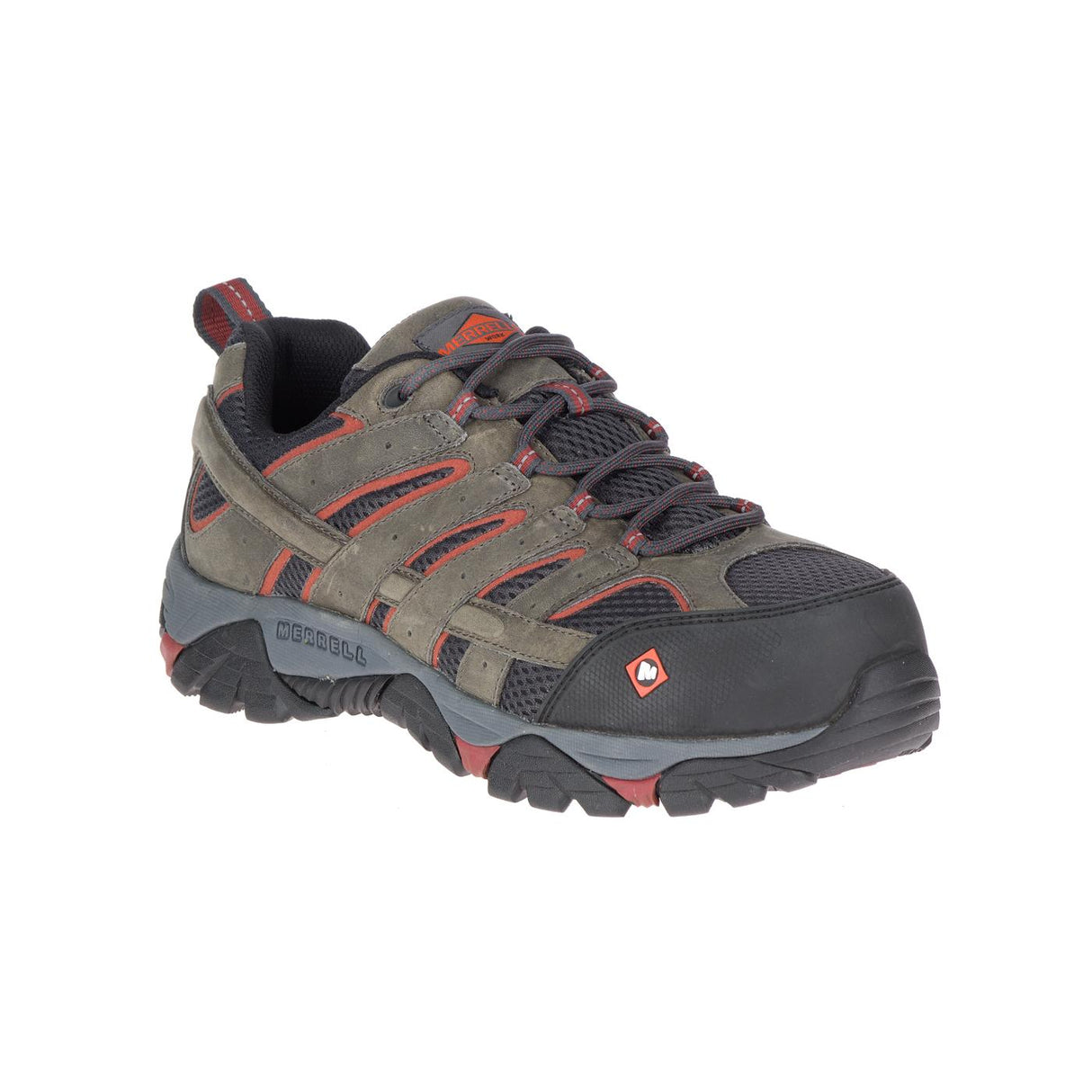 Moab Vertex Vent Men's Composite-Toe Work Shoes Pewter-Men's Work Shoes-Merrell-Steel Toes