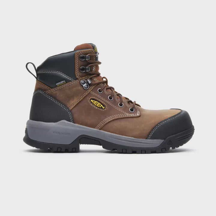 Evanston 6" Carbon-Toe Work Boot Waterproof Brown Keen