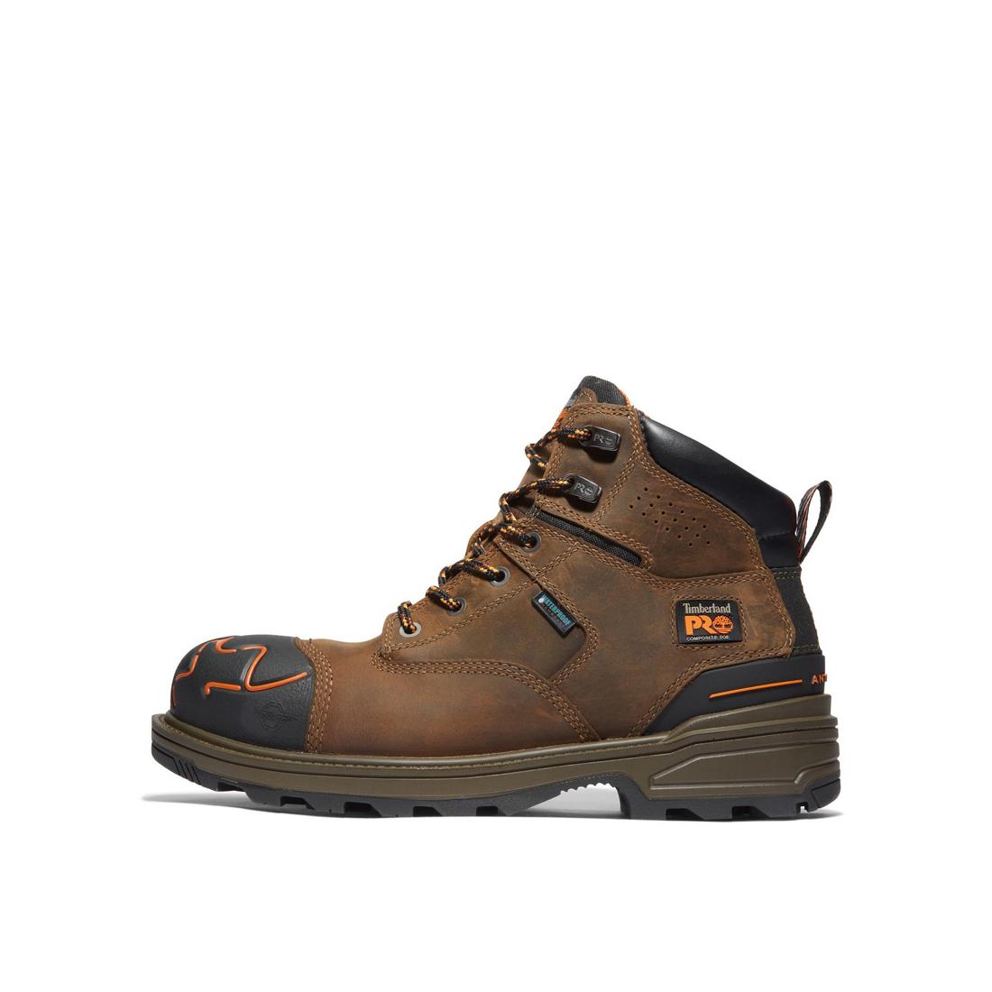 Timberland Pro-Magnitude Men's Composite-Toe Boot Waterproof Orange-Steel Toes-9