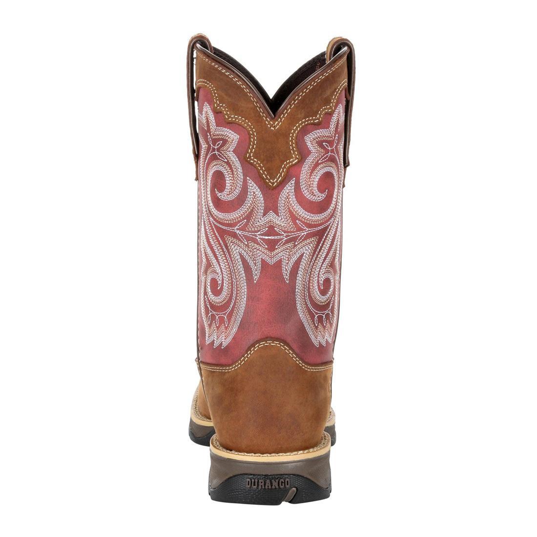 Women’s Lady Rebel by Durango Red Western Boot DRD0349 Heel View