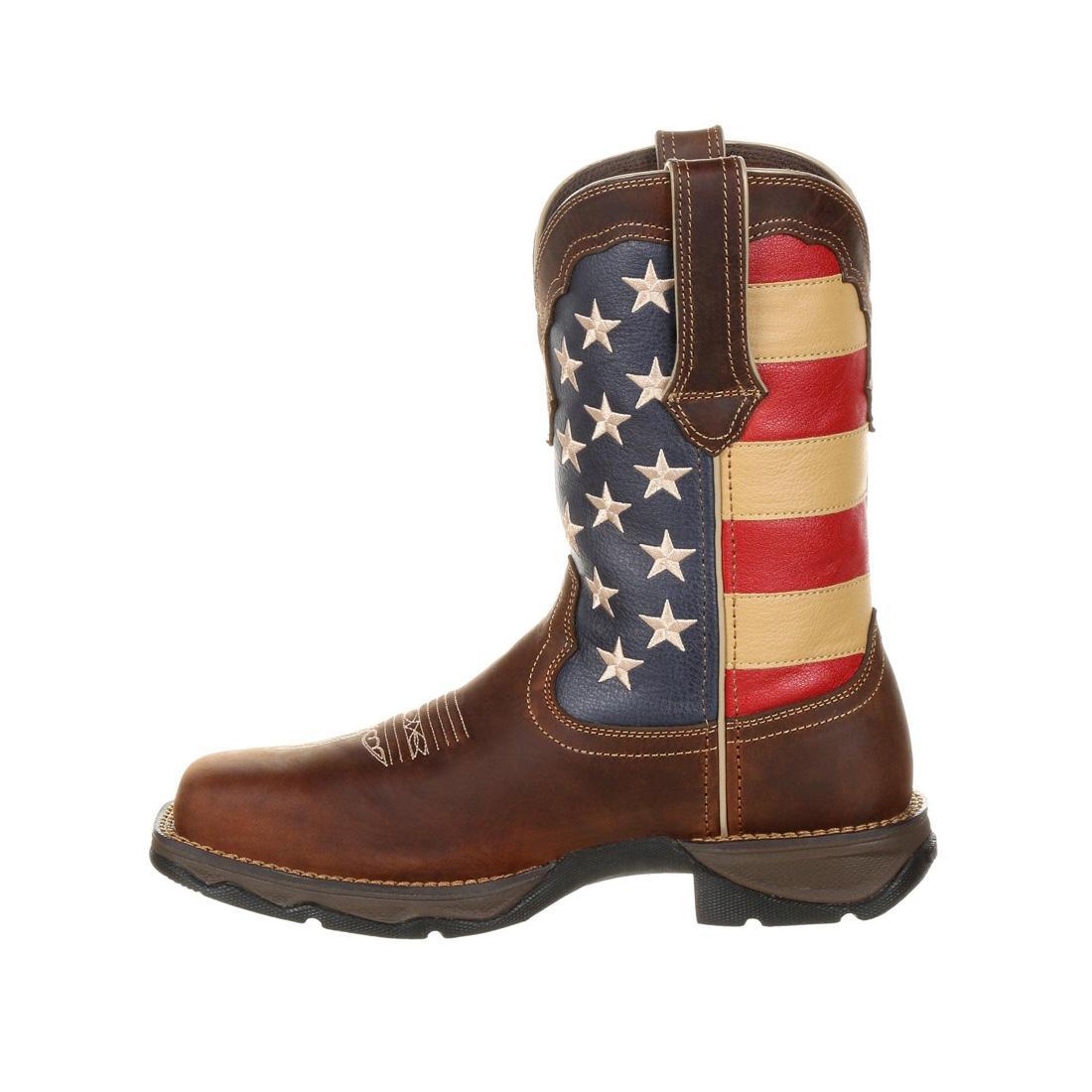 Women's Lady Rebel Work™ by DurangoSteel Toe Patriotic Flag Work Boot DRD0234 Toe View