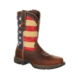 Women's Lady Rebel Work™ by DurangoSteel Toe Patriotic Flag Work Boot DRD0234 Side View